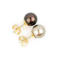 White Chocolate 9mm Tahitian Pearl Stud Earrings