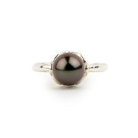 Plum Green Rosebud Tahitian Pearl Ring