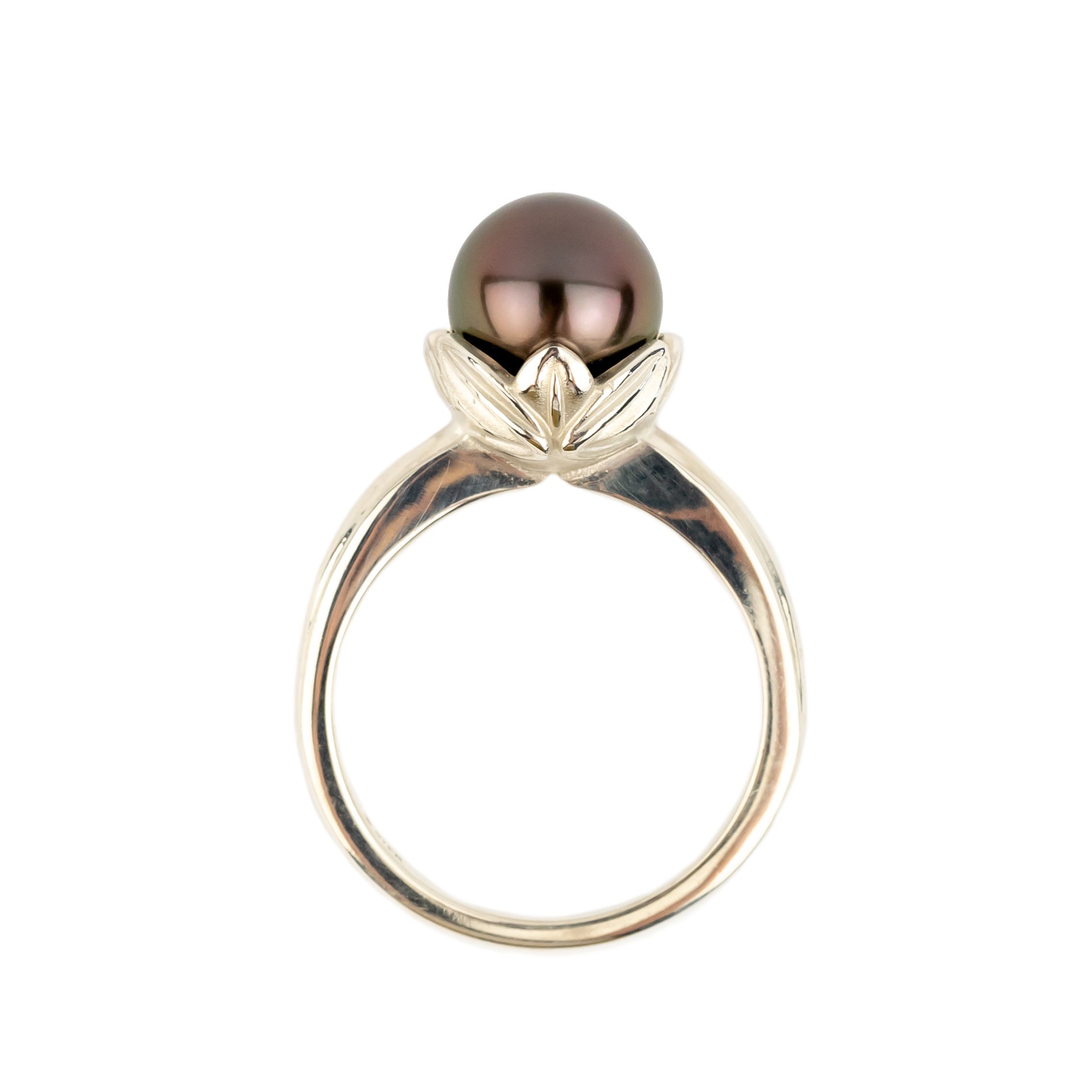 Plum Green Rosebud Tahitian Pearl Ring – Kamoka Pearl