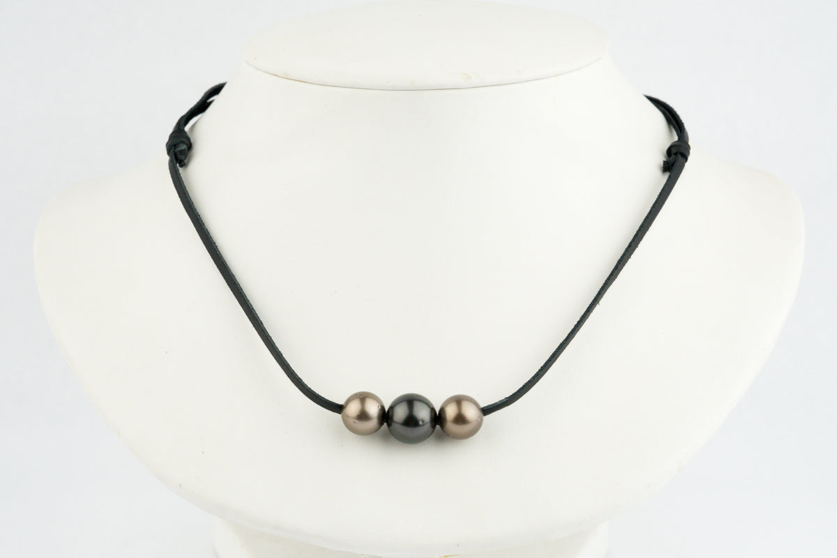 Triple 10.2mm-11.7mm Copper-Black Eimeo Mana Necklace