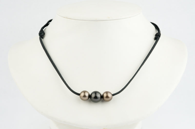 Triple 10.2mm-11.7mm Copper-Black Eimeo Mana Necklace
