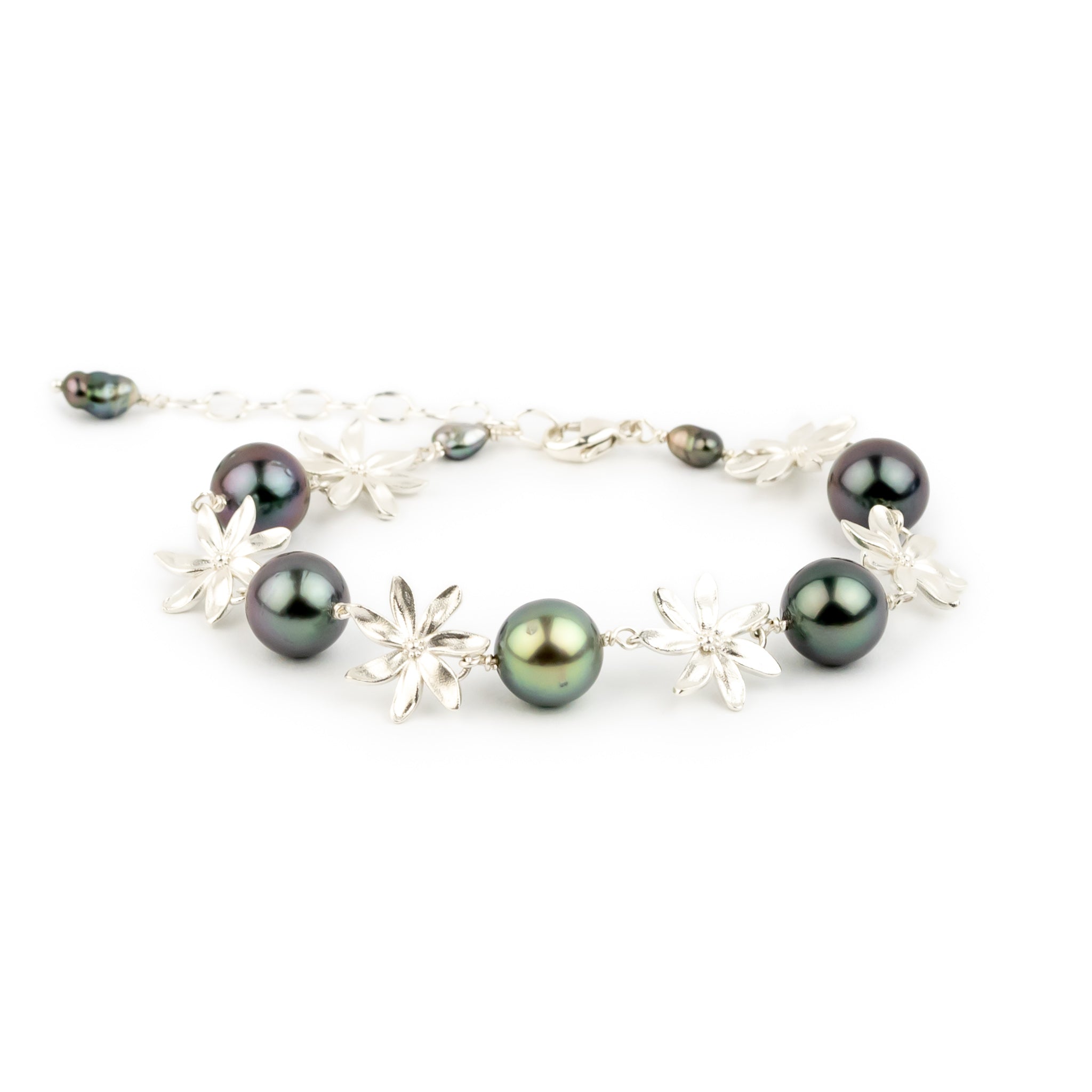 Tiaré Sterling Silver Tahitian Pearl Bracelet