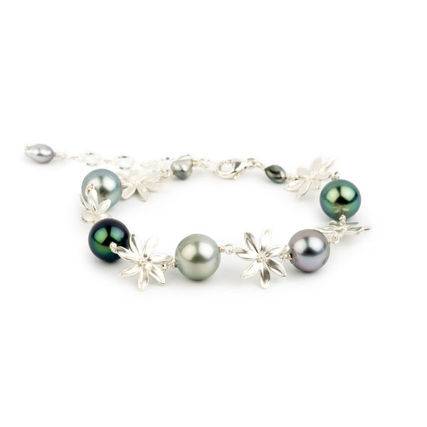Tiaré Sterling Silver Tahitian Pearl Bracelet
