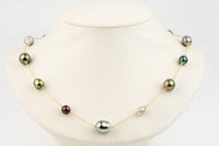 Tahitian Pearl Harvest Tin Cup Necklace on 14K Yellow Gold