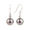 Tahitian Pearl & Diamond Aurora French Hook Earrings on 14K White Gold