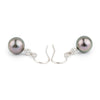 Tahitian Pearl & Diamond Aurora French Hook Earrings on 14K White Gold