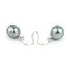 Sky Blue Baroque Tahitian Pearl Dangle Earrings on 14K White Gold