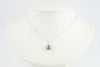 Peacock Green Tahitian Pearl & Diamond Toru Necklace on 14K White Gold