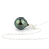 Tahitian Pearl & Opal Indigo-Green Étoile Necklace on Sterling Silver