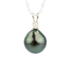Tahitian Pearl & Opal Indigo-Green Étoile Necklace on Sterling Silver
