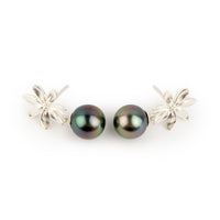 Tiaré Sterling Silver Tahitian Pearl Dangle Earrings