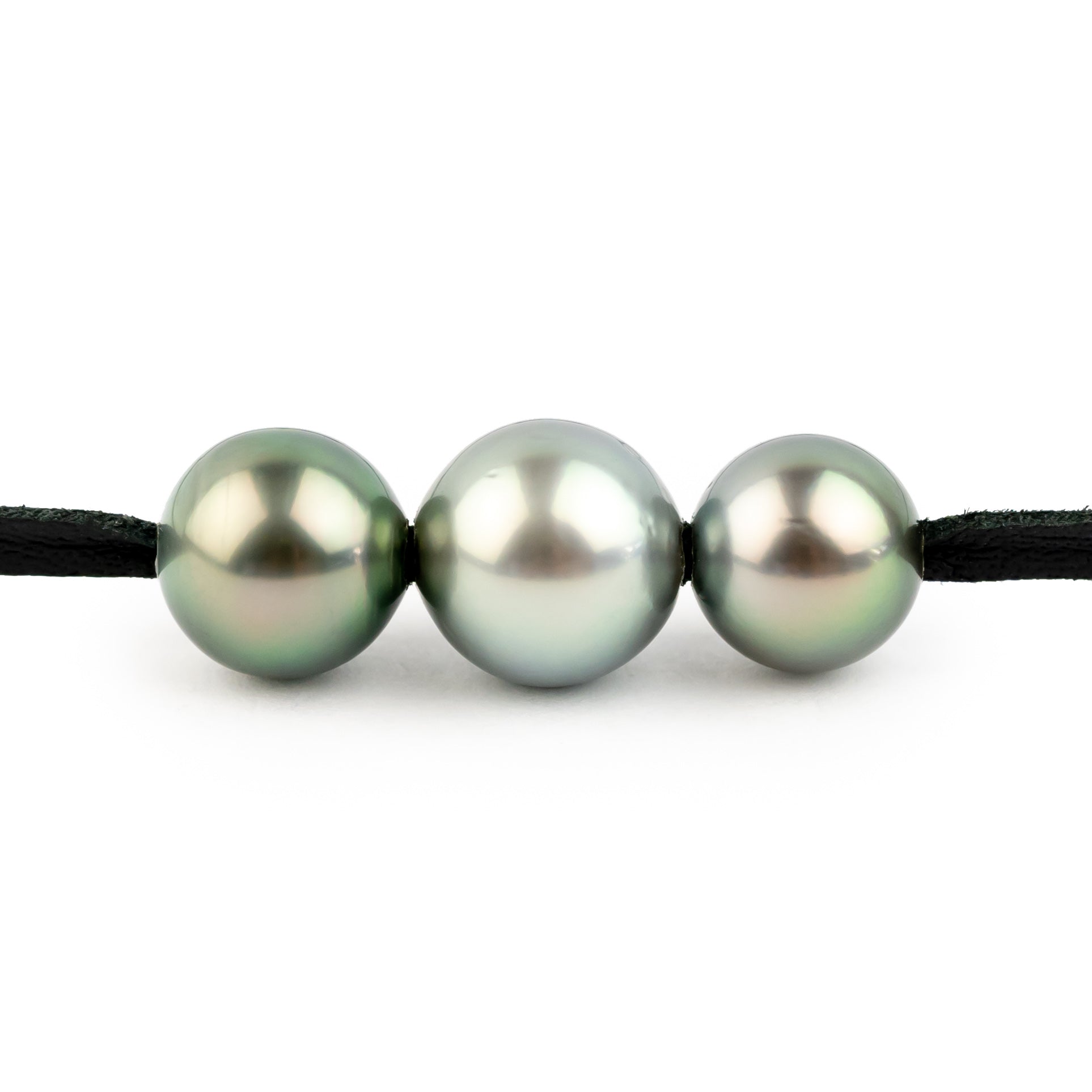 Triple 9mm-10.2mm Silvery Blue-Green Eimeo Mana Necklace
