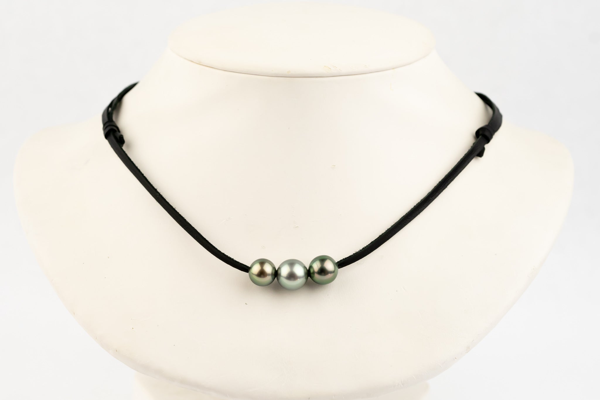 Triple 9mm-10.2mm Silvery Blue-Green Eimeo Mana Necklace