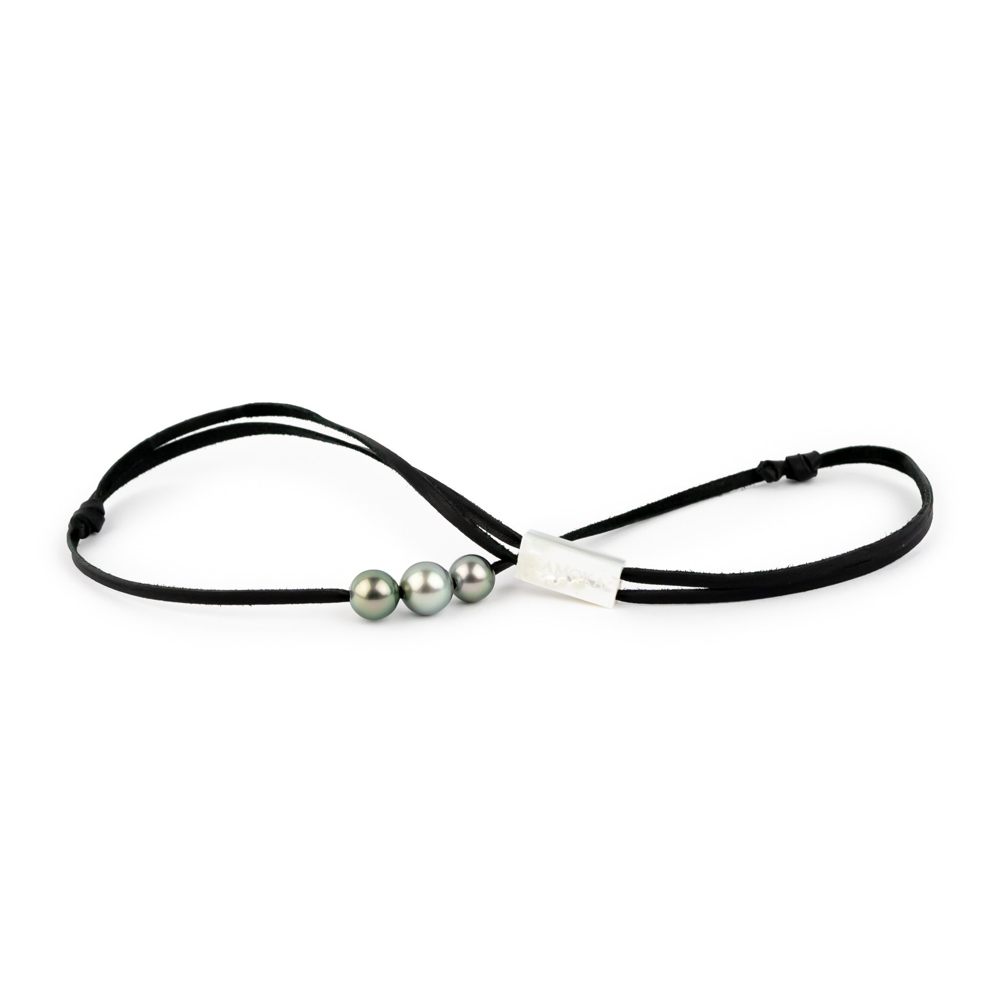 Triple 9mm-10.2mm Silvery Blue-Green Eimeo Mana Necklace