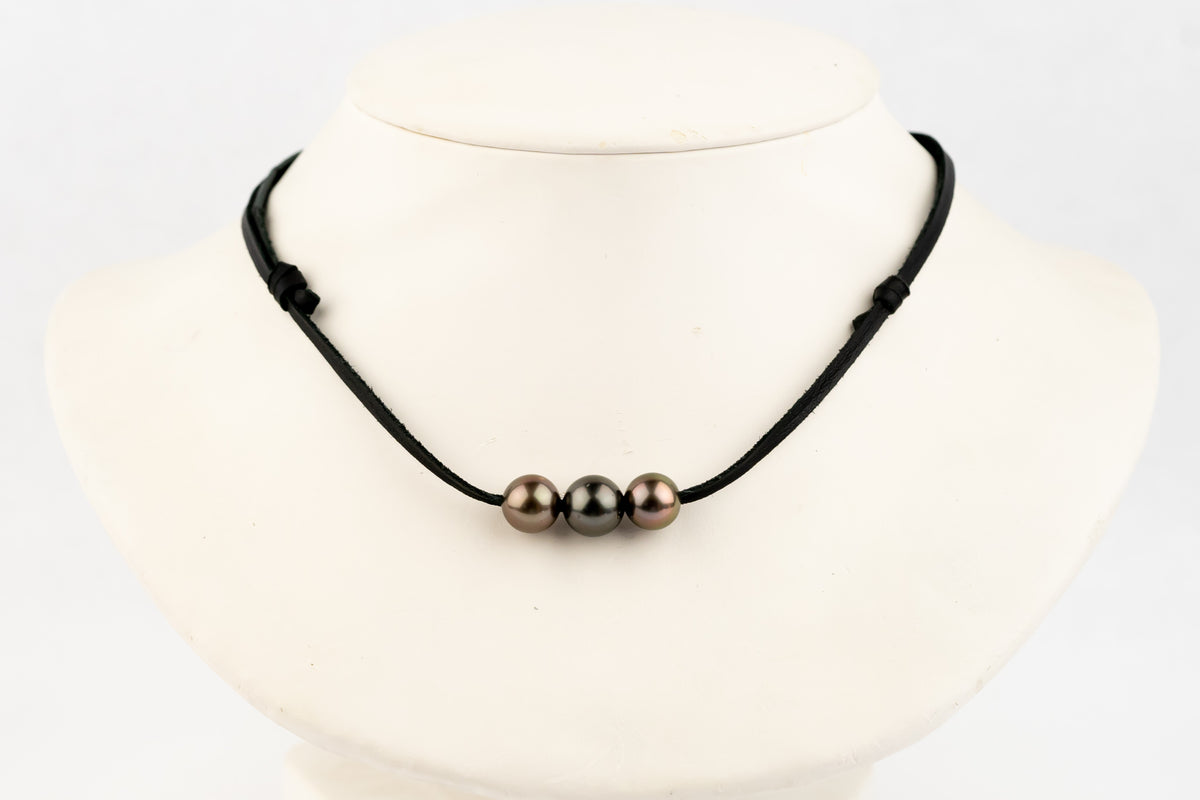 Triple 9mm-10.5mm Red-Black Eimeo Mana Necklace