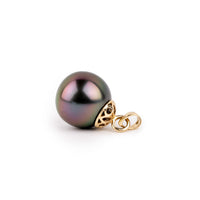 Vibrant Purple 11.5mm Tahitian Pearl Filigree Pendant