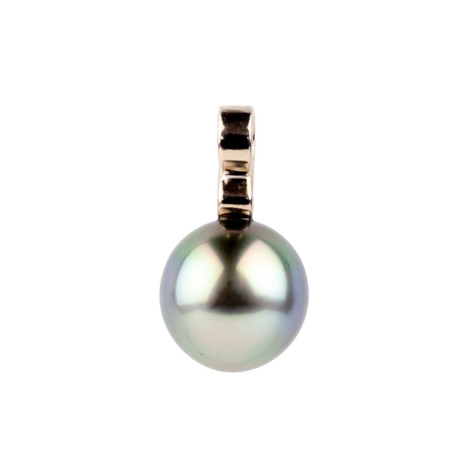 Light Multi-Colorful 10.3mm Tahitian Pearl Infinity Pendant on 14K White Gold