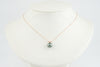 Indigo-Green Tahitian Pearl & Diamond Hoa Necklace on 14K Rose Gold