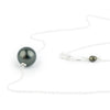 Midnight Black 10.7mm Tahitian Pearl Solitaire Necklace on Sterling Silver