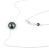 Midnight Black 10.7mm Tahitian Pearl Solitaire Necklace on Sterling Silver
