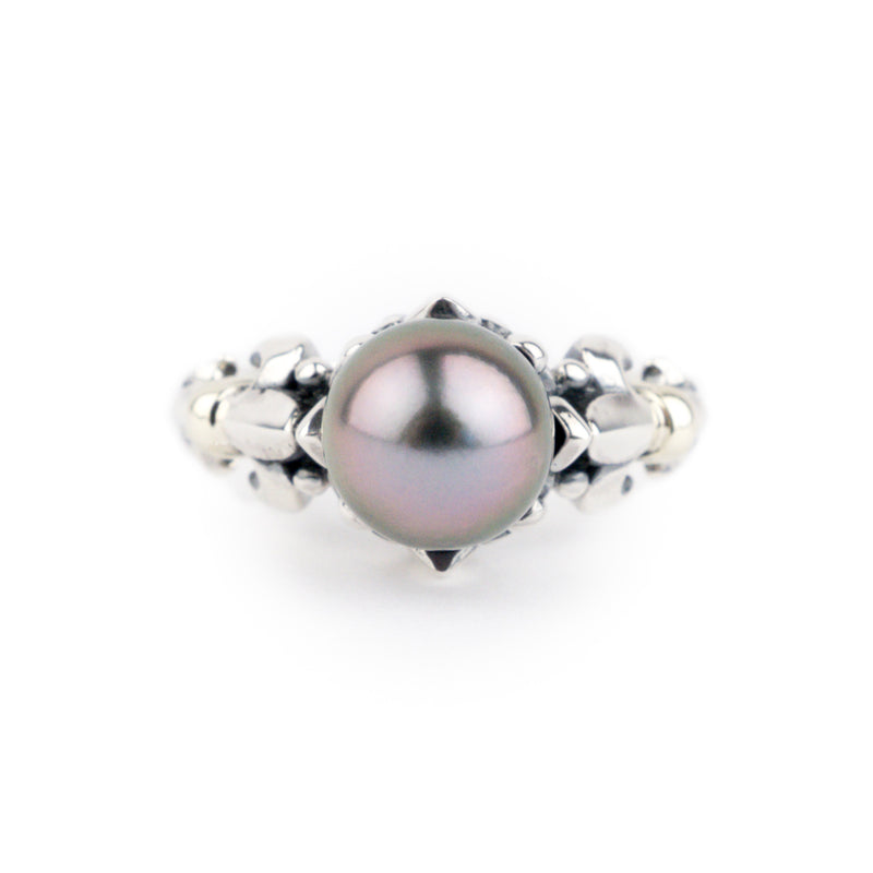 Pink Glow Acropora Tahitian Pearl Ring