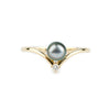 Tahitian Keshi Pearl & Diamond Sunrise Ring