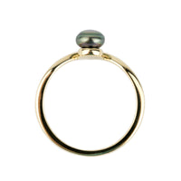 Tahitian Keshi Pearl & Diamond Sunrise Ring