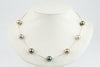 Golden Pink-Green Tahitian Pearl Tin-Cup Necklace on 14k Rose Gold