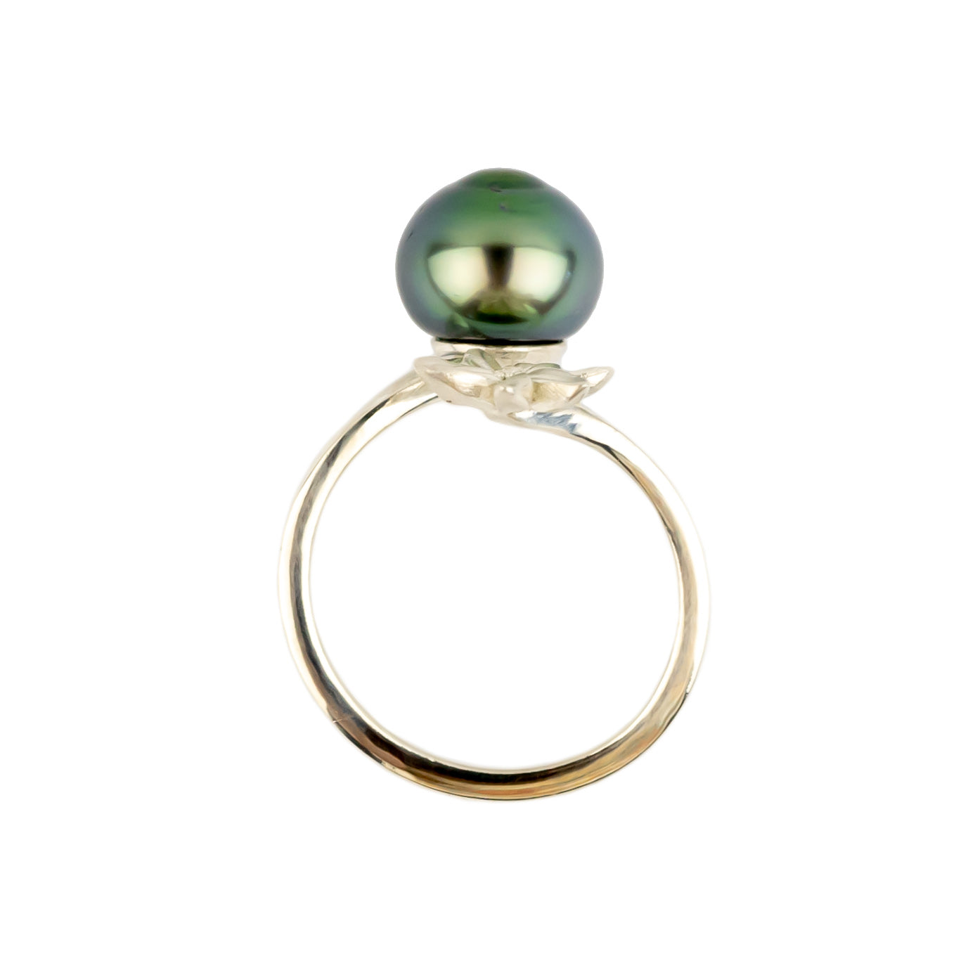 Tiaré Sterling Silver Tahitian Pearl Ring