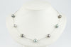 Silvery Blue-Pink Tahitian Pearl Tin-Cup Necklace on 14k White Gold