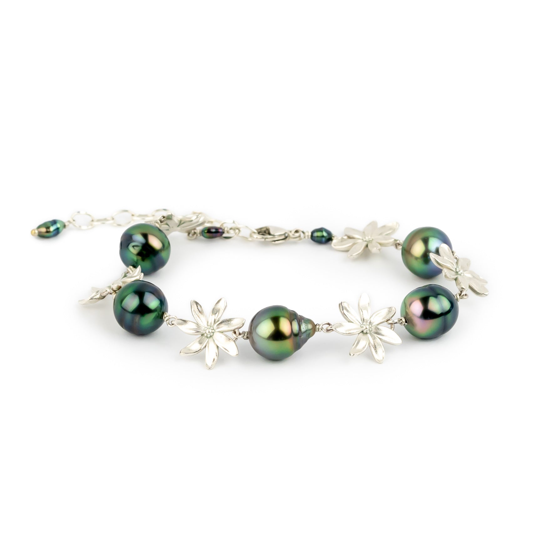 Tiaré Sterling Silver Tahitian Pearl Bracelet