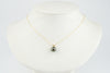 Aubergine Peacock 9.4mm Tahitian Pearl I'a Necklace on 14K Yellow Gold
