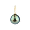 Indigo-Green 10mm Tahitian Pearl Pendant on 14K Yellow Gold