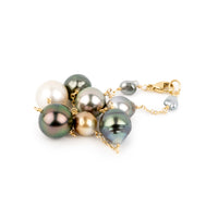 Tahitian Pearl Harvest Tin Cup Bracelet on 14K Yellow Gold