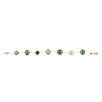 Tahitian Pearl Harvest Tin Cup Bracelet on 14K Yellow Gold