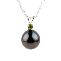 Pearl & Peridot Dusky Indigo Étoile Necklace on Sterling Silver