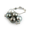 Silvery Blues Tahitian Pearl Tin Cup Bracelet on 14K White Gold
