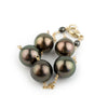 Aubergine Glow Tahitian Pearl Tin Cup Bracelet on 14K Yellow Gold