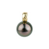 Aubergine Green 10.8mm Tahitian Pearl Pendant on 18K Yellow Gold