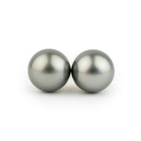 Dark Silvery 10.6mm Tahitian Pearl Statement Stud Earrings