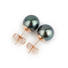 Blue-Green 9.2-9.6mm Tahitian Pearl Stud Earrings