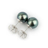 Blue-Green 9.2-9.6mm Tahitian Pearl Stud Earrings