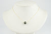 Deep Peacock Green 10.1mm Pearl Solitaire Necklace on 14K Yellow Gold