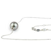 Lavender-Blue 10.5mm Tahitian Pearl Solitaire Necklace on 14K White Gold