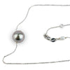 Lavender-Blue 10.5mm Tahitian Pearl Solitaire Necklace on 14K White Gold