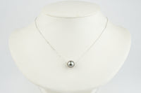 Lavender-Blue 10.5mm Tahitian Pearl Solitaire Necklace on 14K White Gold
