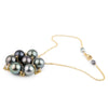 Purple-Blue Tin-Cup Tahitian Pearl Necklace on 14/20 Gold Filled