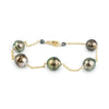 Aubergine Peacock Circled Tin-Cup Tahitian Pearl Bracelet on 14/20 Gold Filled