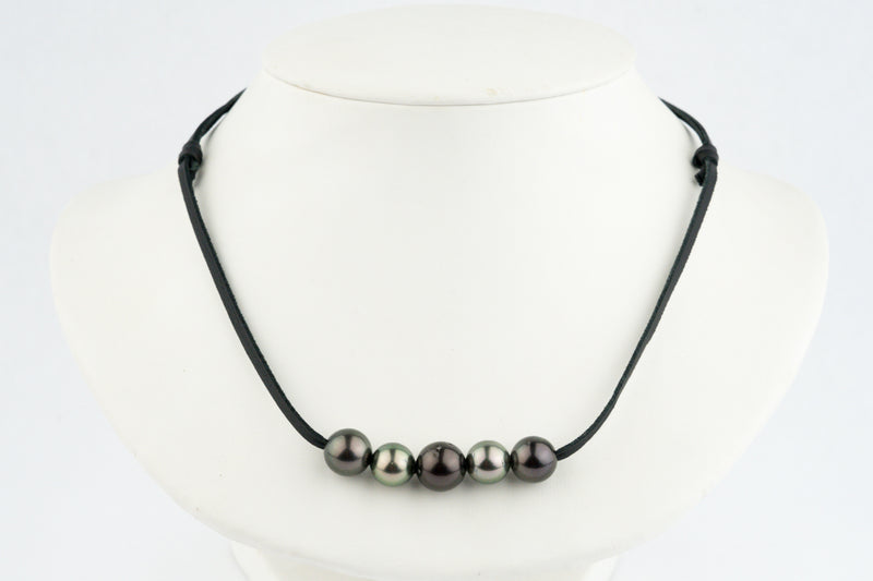 Quintuple Plum Peacock 10-11.4mm Mana Pearl Necklace
