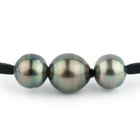 Triple Peacock Green 10.9-12.4 Circled Eimeo Mana Necklace